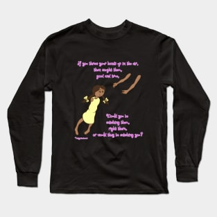 Throw your hands up - darker complexion, yellow dress Long Sleeve T-Shirt